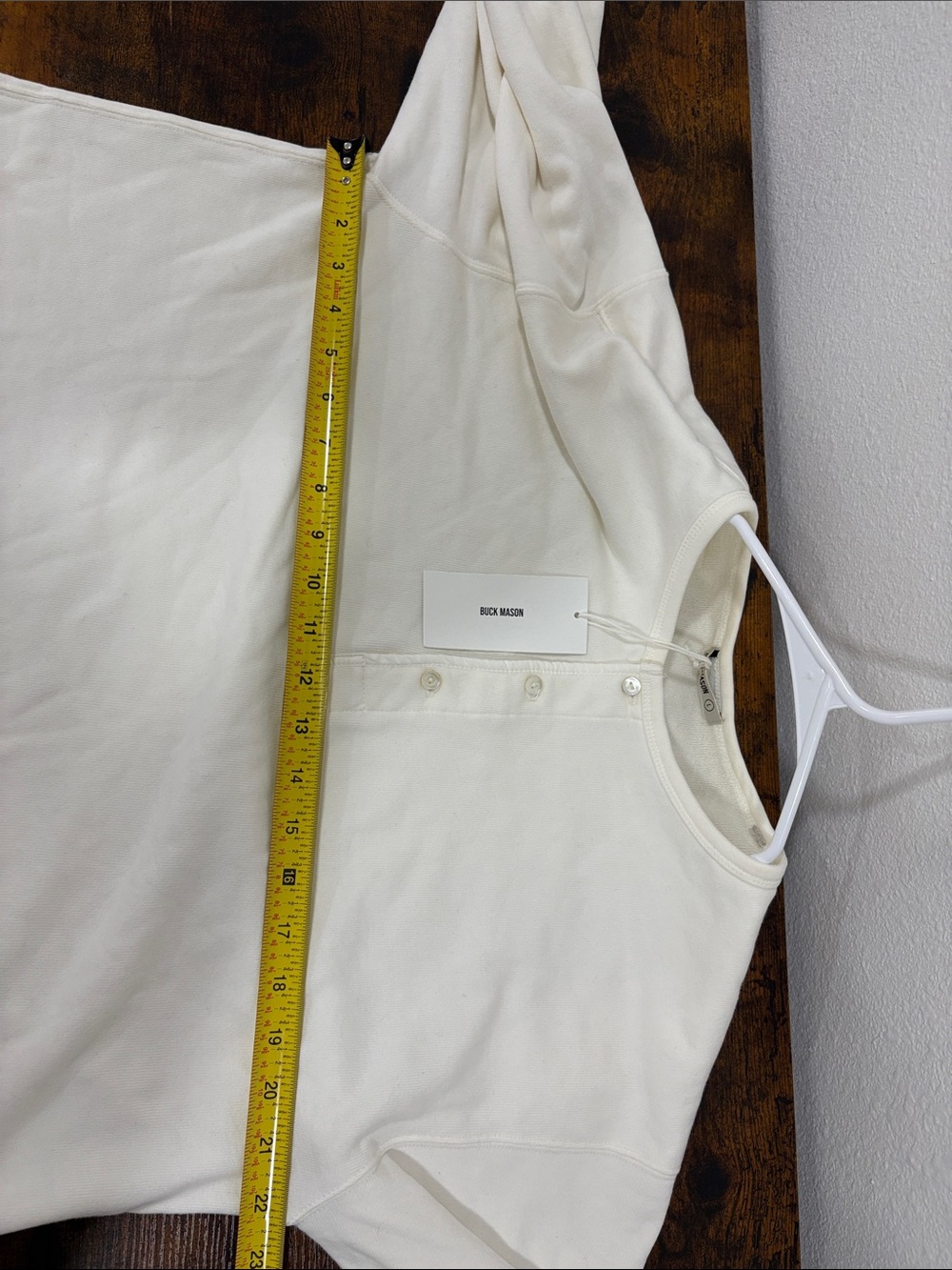 Buck Mason Tropez Terry Cloth Popover Women’s Large Natural Henley Retail $118 - Picture 9 of 9